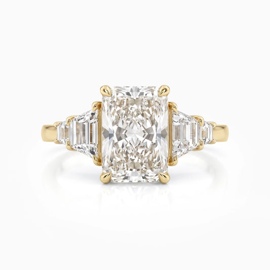 Five Stone Radiant Cut Lab Diamond Ring Ring