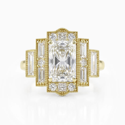 Five Stone Radiant Cut Multi Diamond Ring Ring