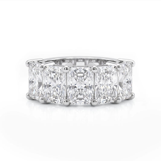Five Stone Radiant Cut Wedding Band Ring
