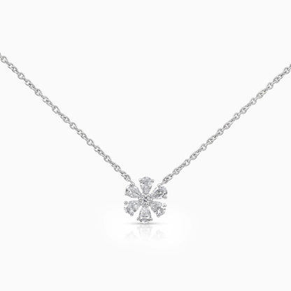 Pear And Round Lab Diamond Floral Shape Pendant Pendant
