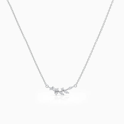 Marquise Cut Minimalist Leaf Diamond Pendant Necklace