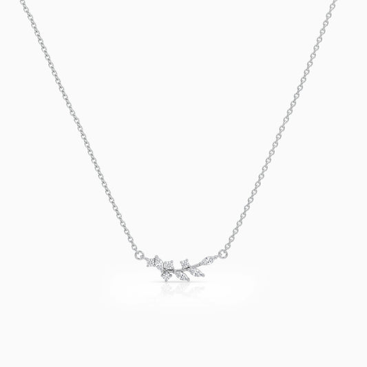 Marquise Cut Minimalist Leaf Diamond Pendant Necklace