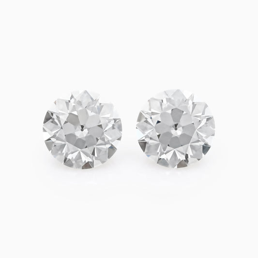 Flower Pattern Old European Round Lab Diamond Matching Pair Loose Diamond
