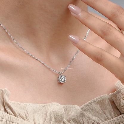 Round Lab Grown Diamond Solitaire Pendant