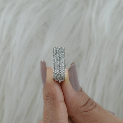 Multi Row Pavé Lab Diamond Wide Band