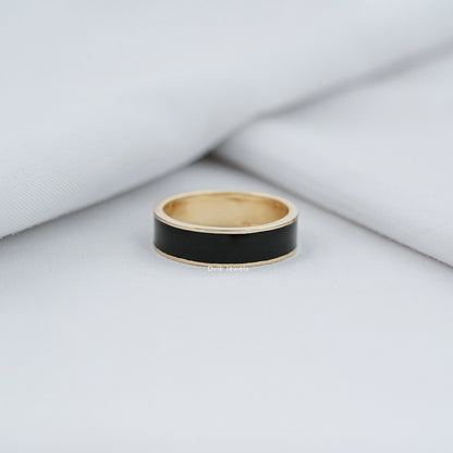 Black Enamel Men's Band