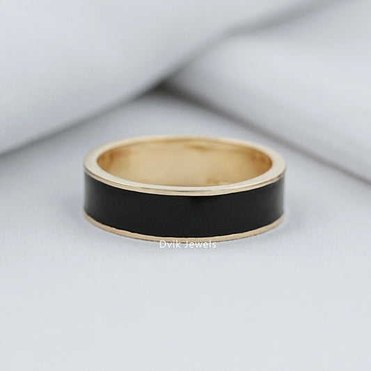 Black Enamel Men's Band