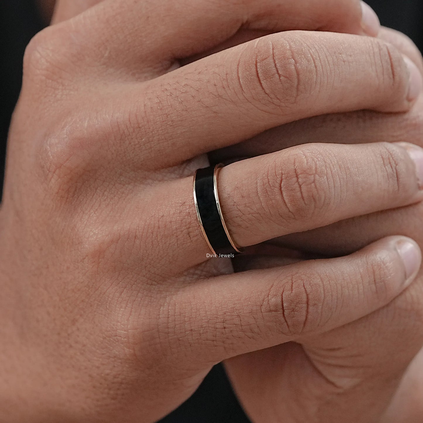 Black Enamel Men's Band