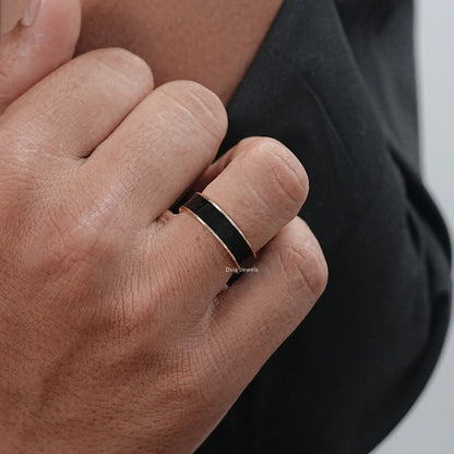 Black Enamel Men's Band