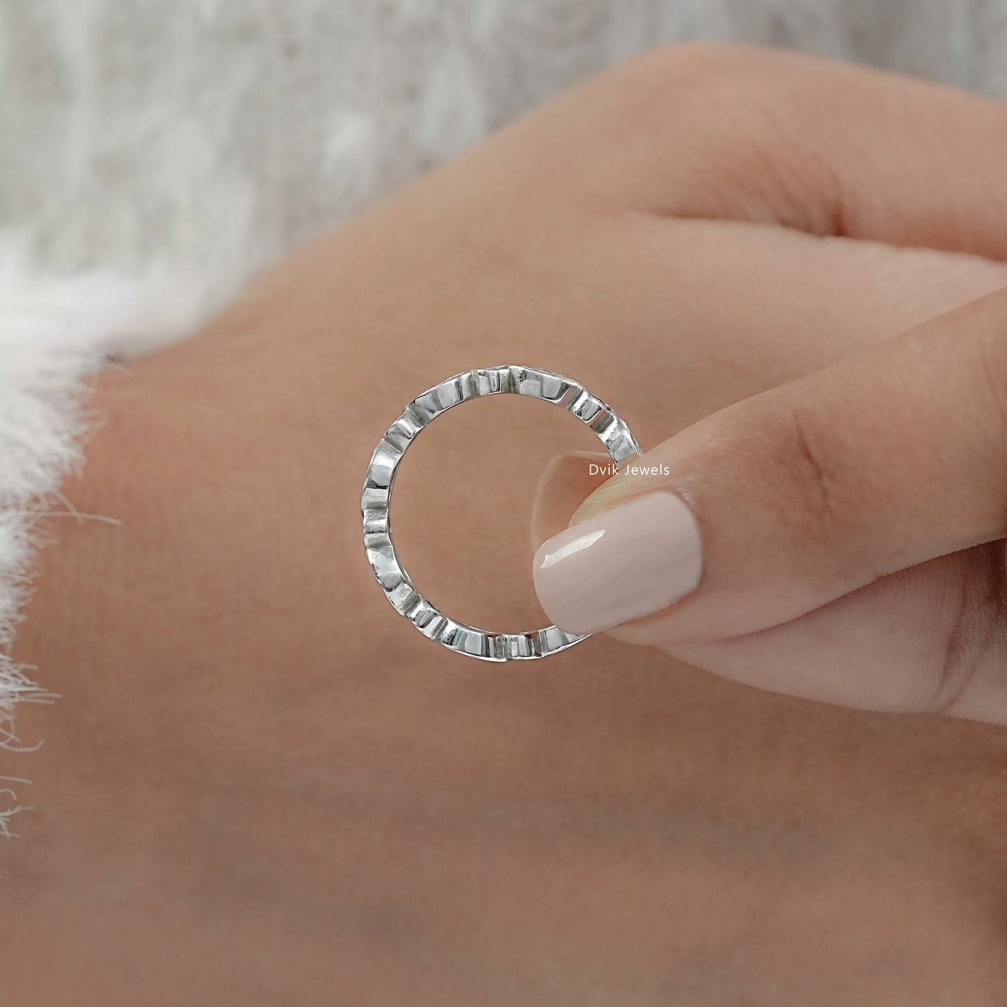 Marquise And Round Cut Lab Diamond Full Eternity Band