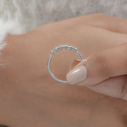 Five Stone Asscher Cut Lab Diamond Ring