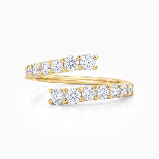 Graduated Round Cut Lab Diamond Wrap Ring