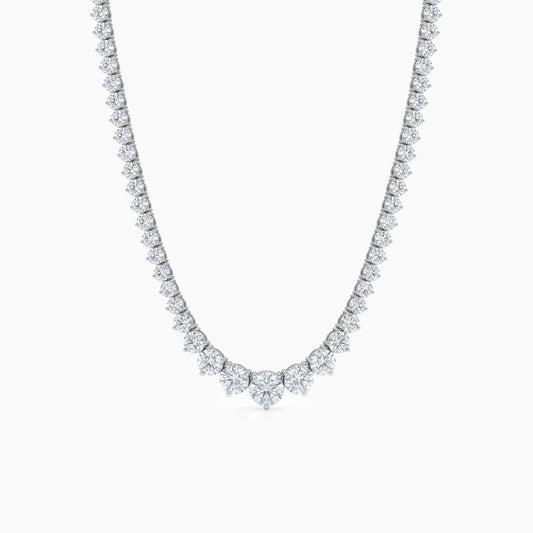 Graduated Round Lab Diamond Tennis Necklace Necklace