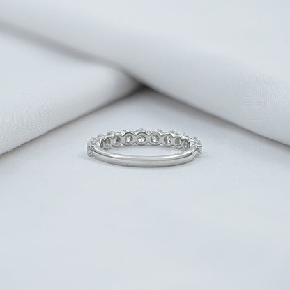 Round Lab Diamond Half Eternity Band Band