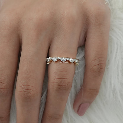 Half Moon & Round Cut Lab Diamond Eternity Band