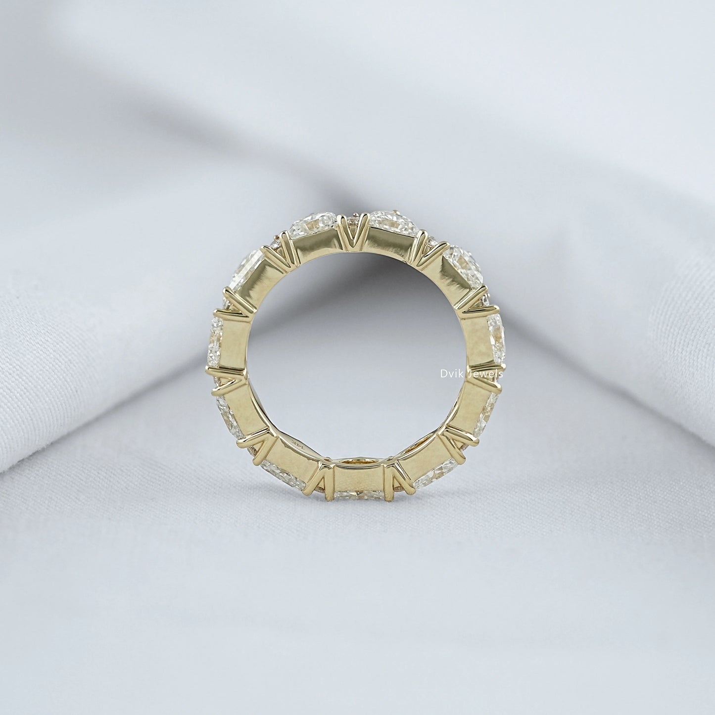 Half Moon & Round Cut Lab Diamond Eternity Band