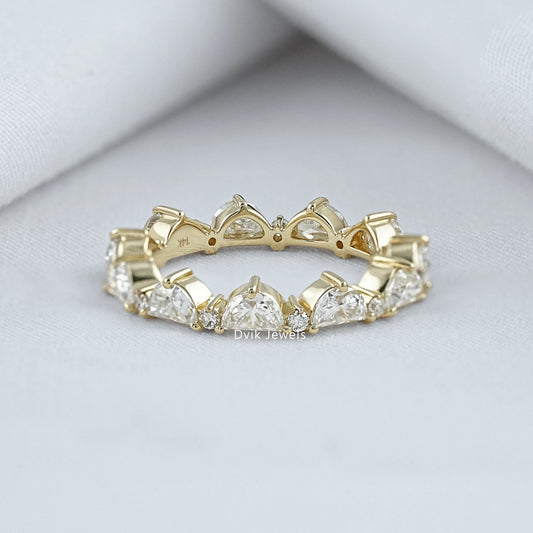 Half Moon & Round Cut Lab Diamond Eternity Band