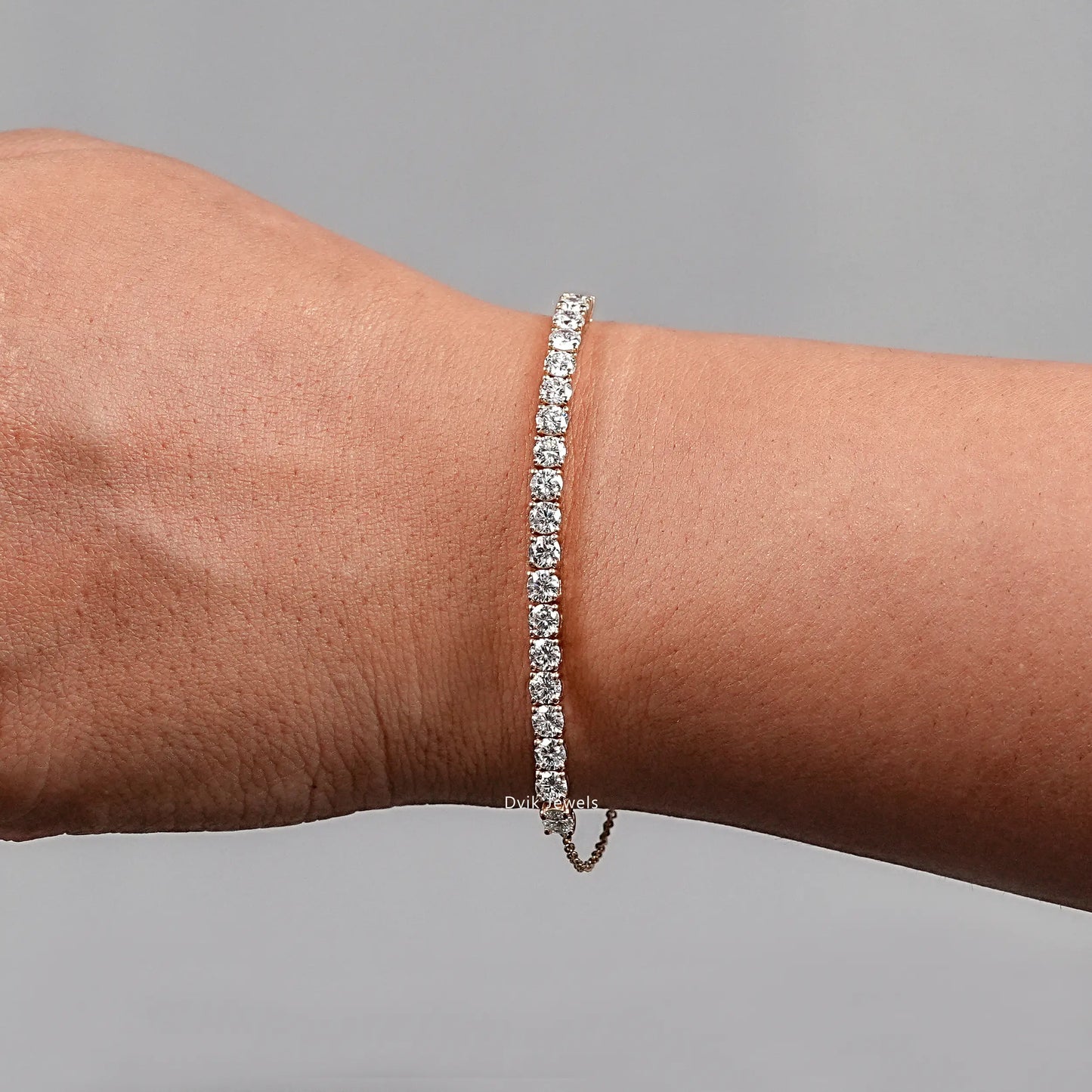 Round Lab Grown Diamond Chain Bracelet