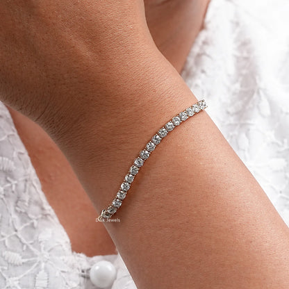 Round Lab Grown Diamond Chain Bracelet