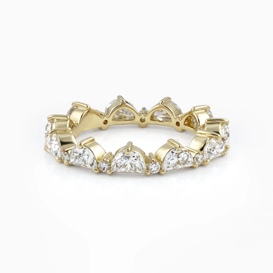 Half Moon & Round Cut Lab Diamond Eternity Band Band