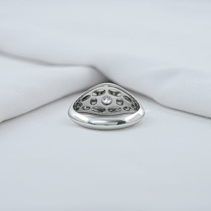 Halo Round Cut Diamond Men's Signet Ring