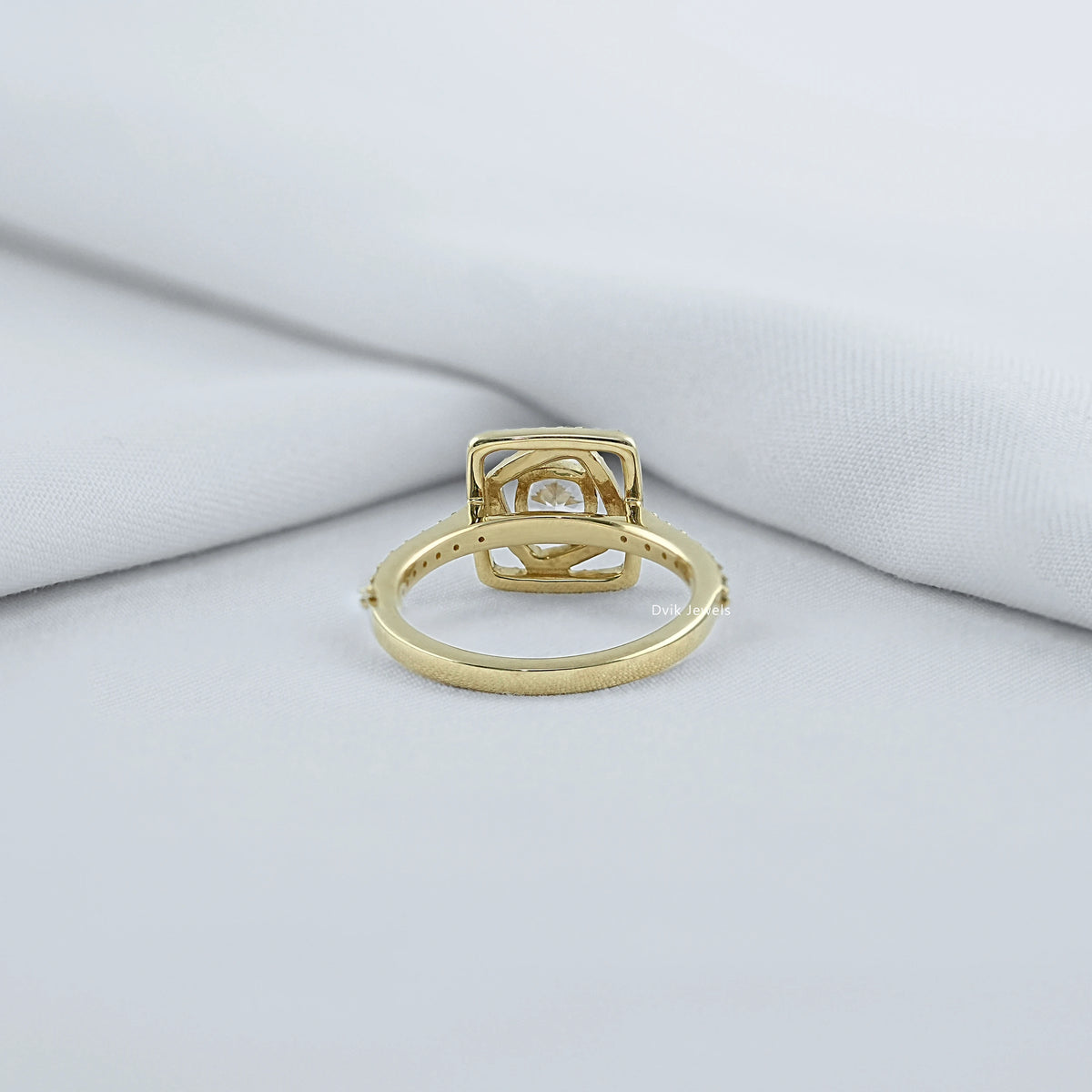 Cushion Diamond Halo Accent Ring