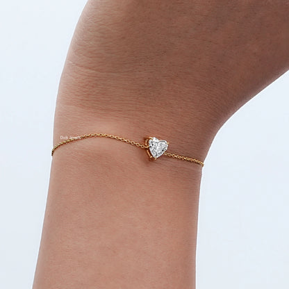 Heart Cut Lab Grown Diamond Bracelet