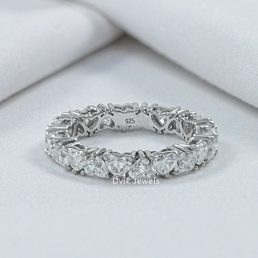 Heart Cut Lab Diamond Full Eternity Band