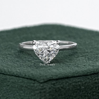 Heart Shaped Diamond Solitaire Ring