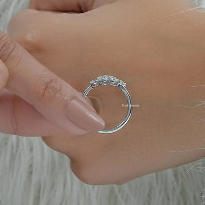 Heart Cut Lab Diamond Leaf Wrap Open Ring
