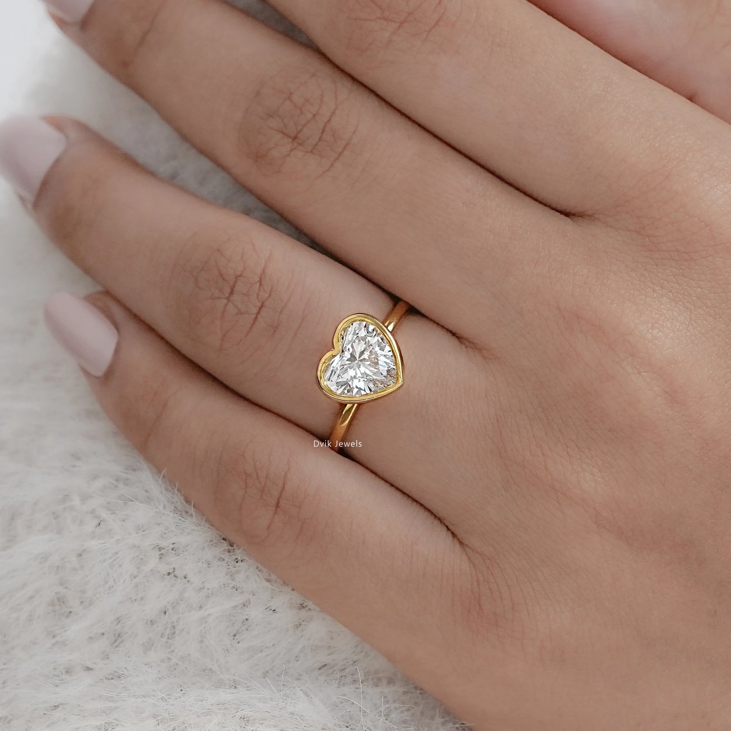 Heart Cut Lab Diamond Solitaire Engagement Ring