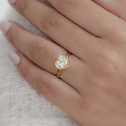Heart Cut Lab Diamond Solitaire Engagement Ring
