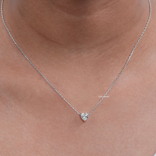 Heart Lab Grown Diamond Solitaire Pendant