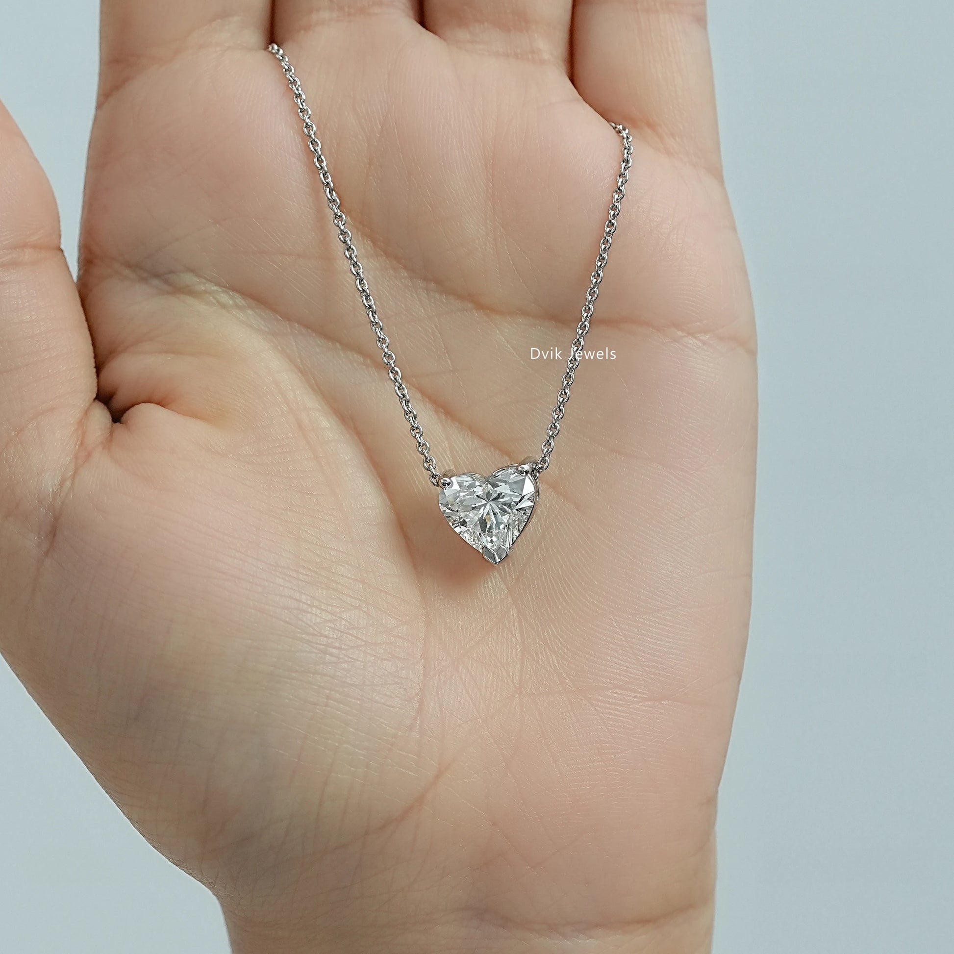 Heart Lab Grown Diamond Solitaire Pendant Pendant