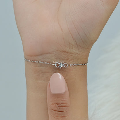 Double Heart Cut Lab Diamond Chain Bracelet