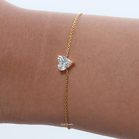 Heart Cut Lab Grown Diamond Bracelet