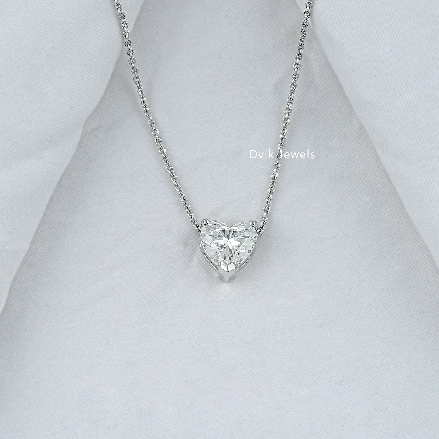 Heart Lab Grown Diamond Solitaire Pendant Pendant