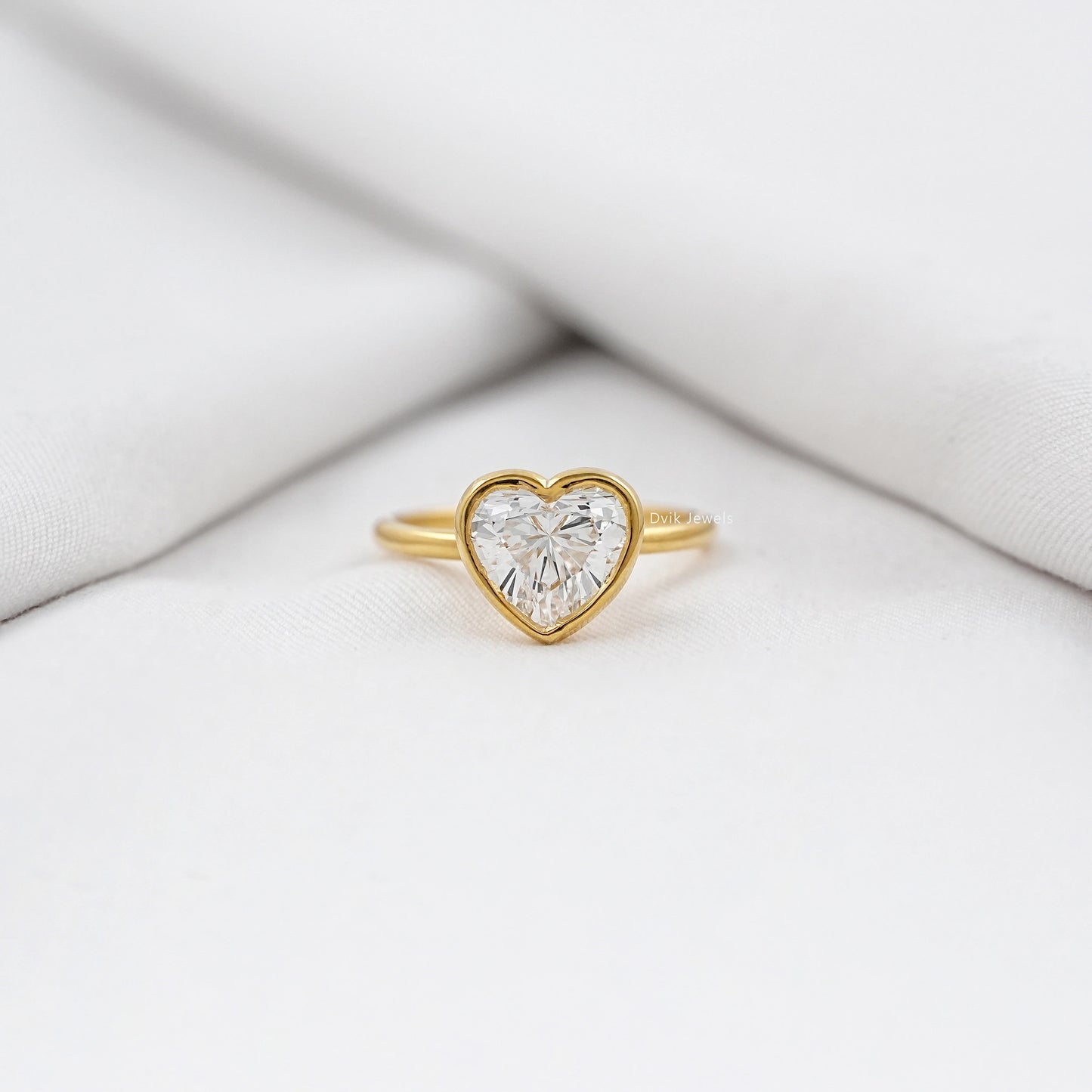 Heart Cut Lab Diamond Solitaire Engagement Ring