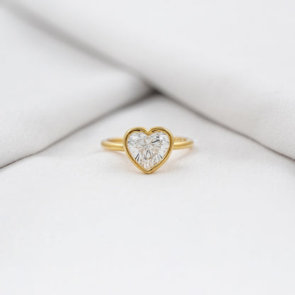 Heart Cut Lab Diamond Solitaire Engagement Ring