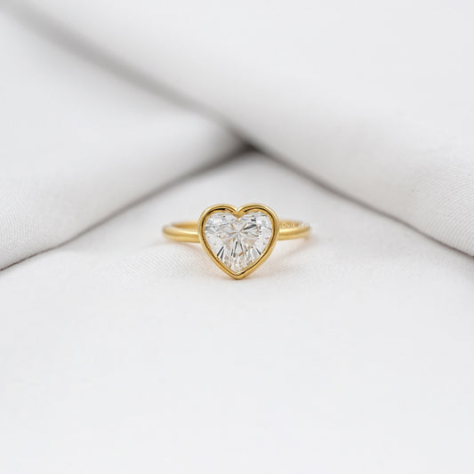 Heart Cut Lab Diamond Solitaire Engagement Ring