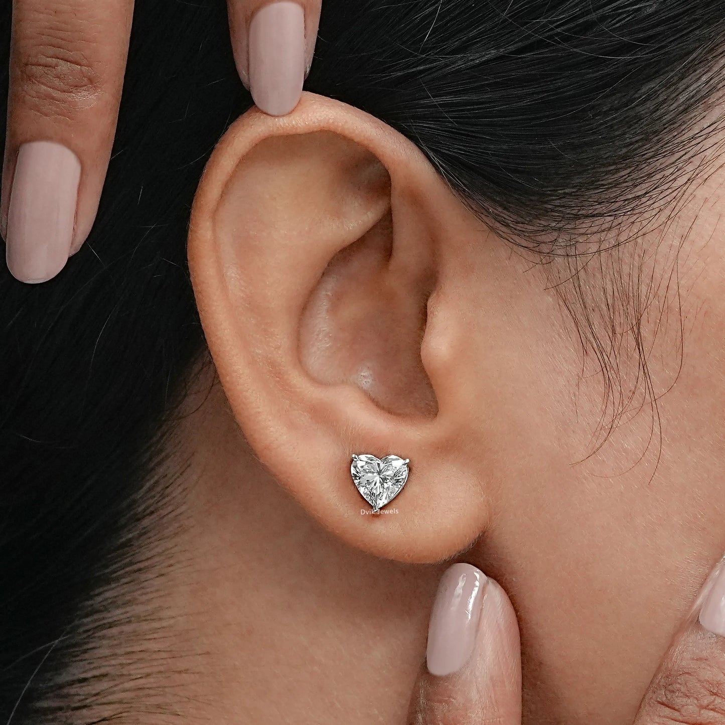 Heart Lab Grown Diamond Stud Earring