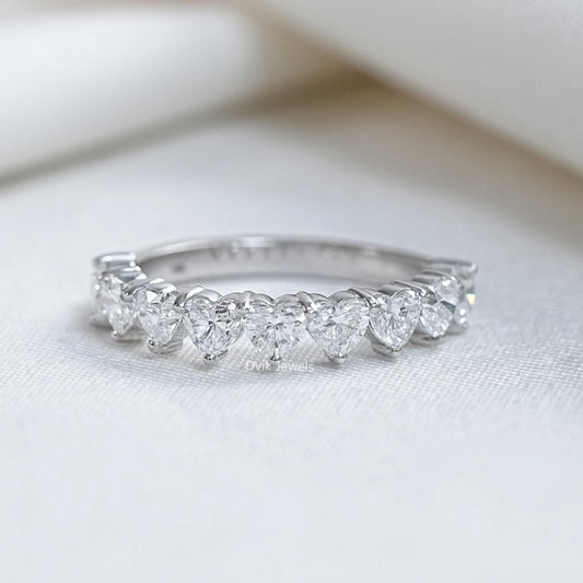 Heart Shaped Lab Diamond Wedding Band