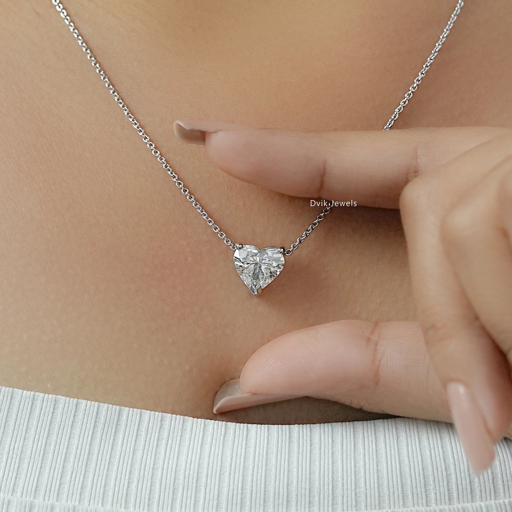 Heart Lab Grown Diamond Solitaire Pendant Pendant