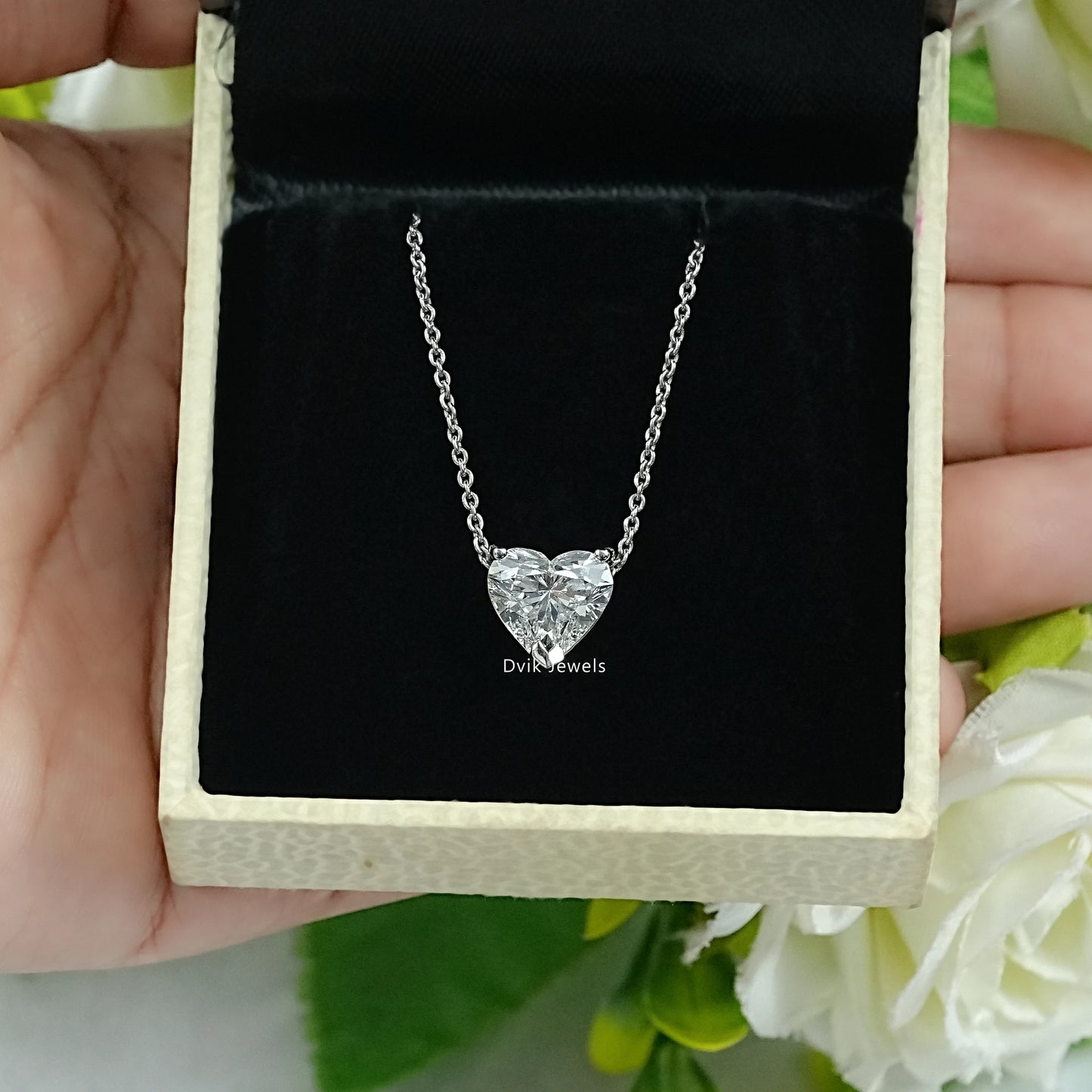 Heart Lab Grown Diamond Solitaire Pendant Pendant