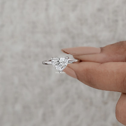 Heart Shaped Diamond Solitaire Ring
