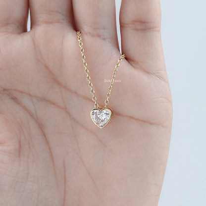Heart Cut Minimalistic Bezel Set Pendant