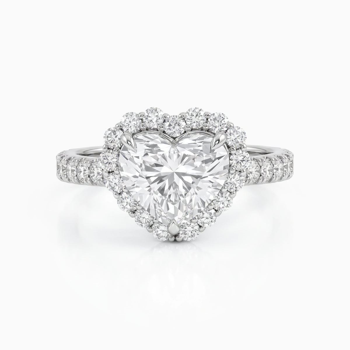 Heart Cut Lab Diamond Halo Engagement Ring Ring