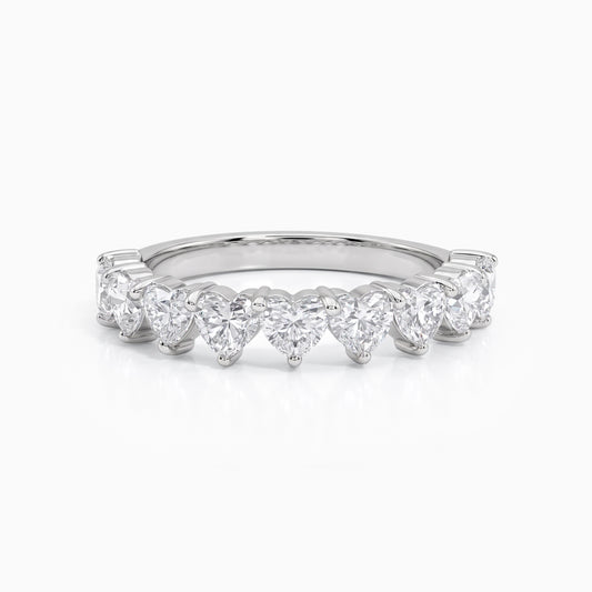 Heart Shaped Lab Diamond Wedding Band Band