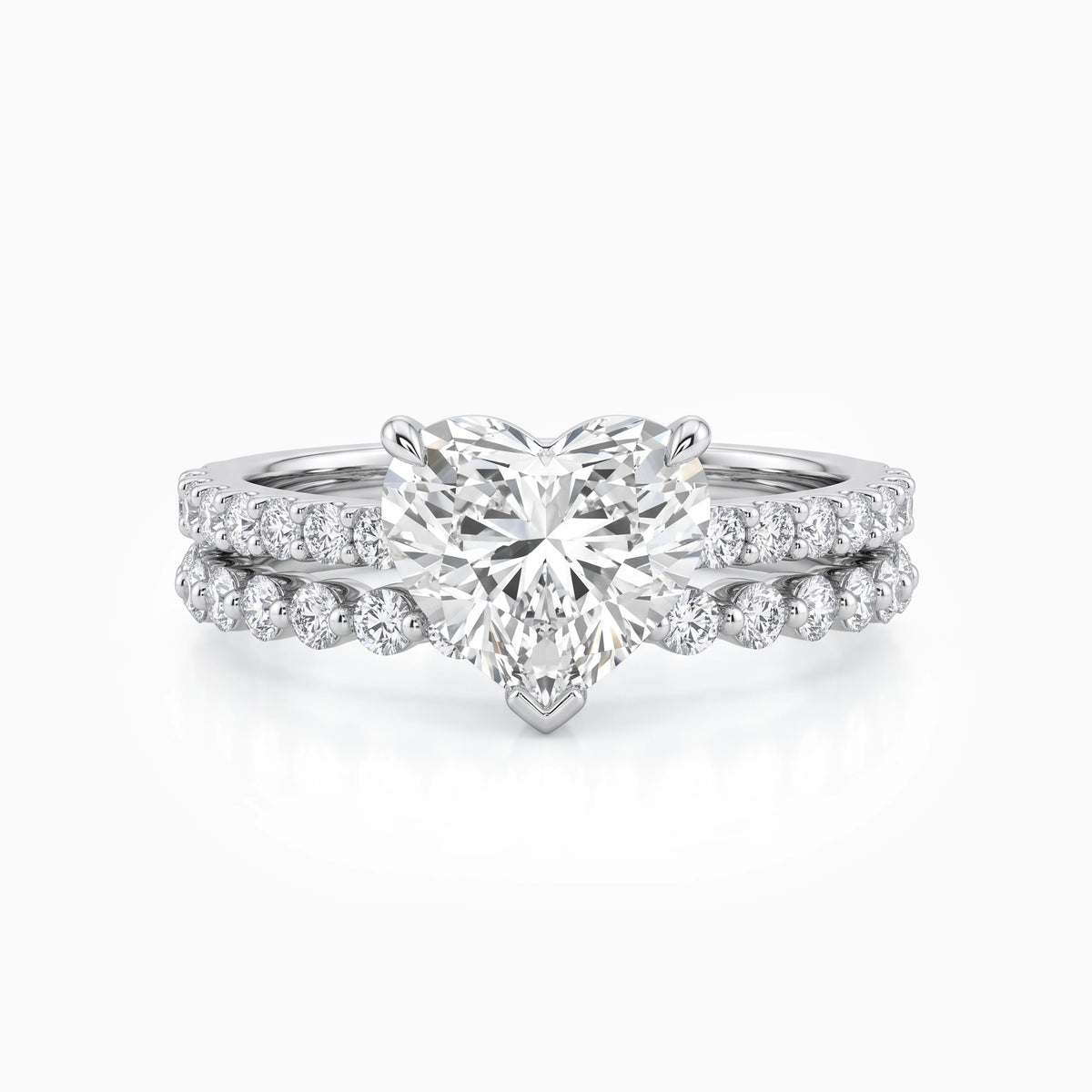 Heart Cut Lab Diamond Wedding Ring Set Bridal Ring Set