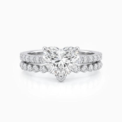 Heart Cut Lab Diamond Wedding Ring Set Bridal Ring Set